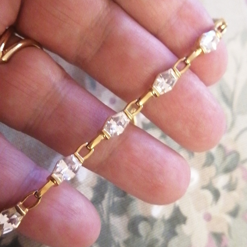 18 K Gold Over 925 Silver 7.5" Long